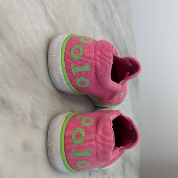 Ralph Lauren Pink and Green Sneakers Vibrant Slip-On Design - Picture 2 of 2